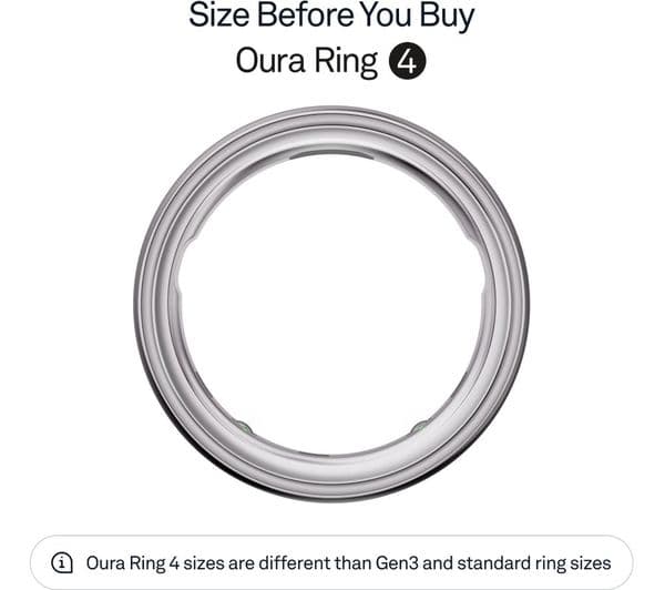 Oura Ring 4 Smart Ring Size 13 Sleep Heart Rate and Fitness Tracker - Silver - Image 2