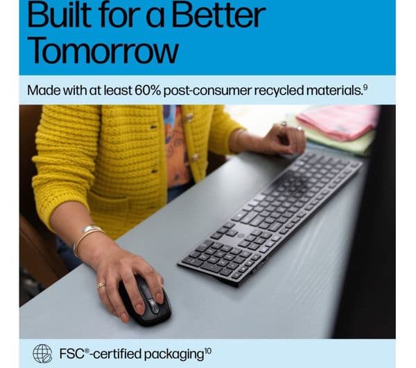 HP 720 Wireless Keyboard & Mouse Set Black - Image 3