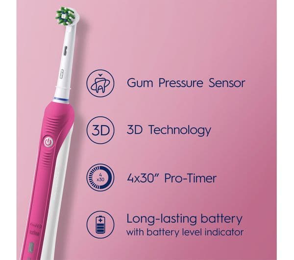 Oral-B CrossAction Pro 1 680 Electric Toothbrush Pink - Image 7