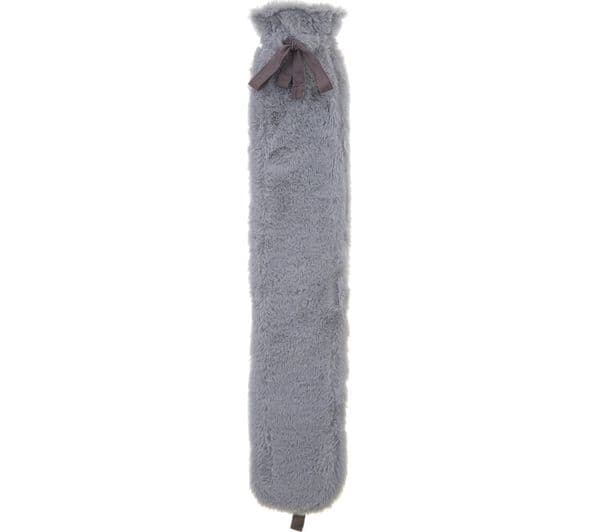 AROMA HOME Faux Fur Long Hot Water Bottle - Grey
