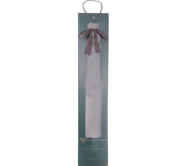 AROMA HOME Faux Fur Long Hot Water Bottle - Grey - Image 2