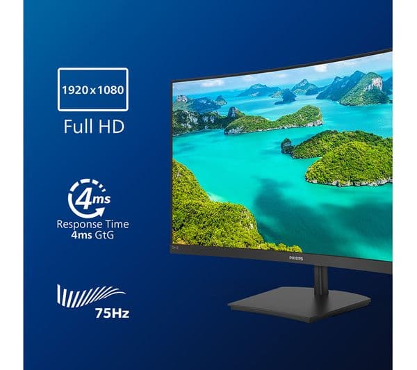 Philips 241E1SCA 24" Curved Monitor Black - Image 8