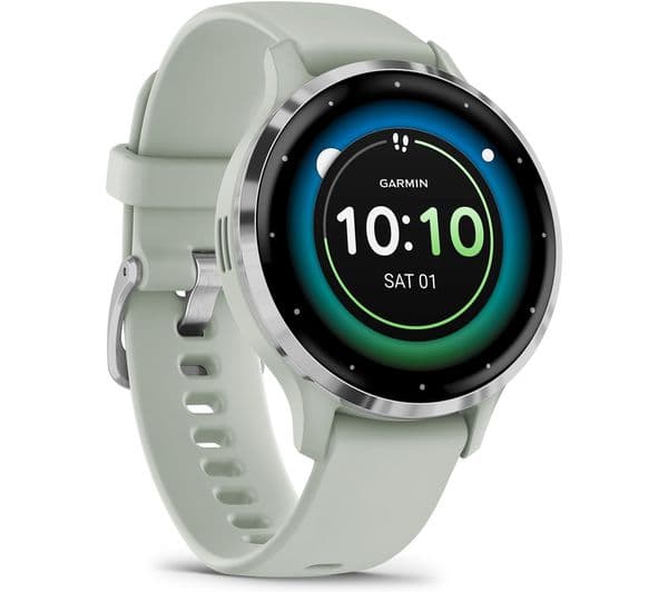 Garmin Venu 3S Smartwatch 41mm Silver & Sage Grey - Image 1