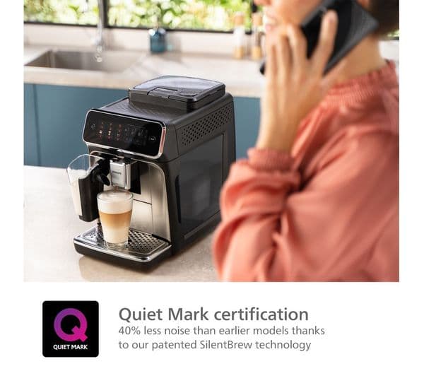 Philips Series 3300 LatteGo EP3347/90 Bean to Cup Coffee Machine Chrome & Black - Image 7