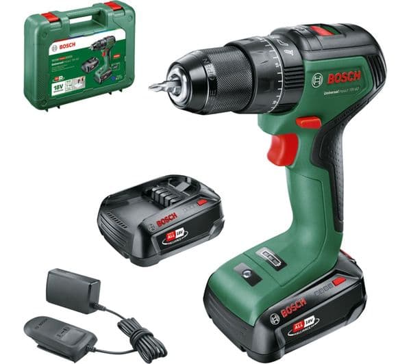 BOSCH UniversalImpact 18V-60 Cordless Combi Drill with 2 Batteries - Image 1