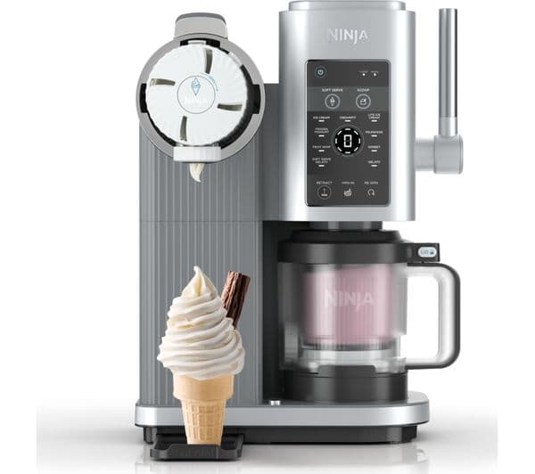 Ninja CREAMi Scoop & Swirl NC701UK 13-in-1 Ice Cream and Soft Serve Maker - Silver
