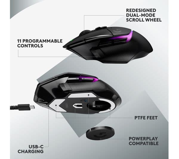 Logitech G502 X Plus Lightspeed Wireless Gaming Mouse Black - Image 7