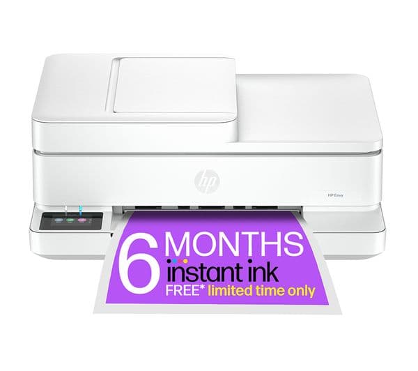 HP Envy 6530e All-in-One Inkjet Wireless Printer with Fax & 3 Months Instant Ink with HP+