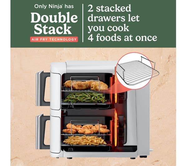 Ninja Double Stack XL SL400UKWH Air Fryer White - Image 2