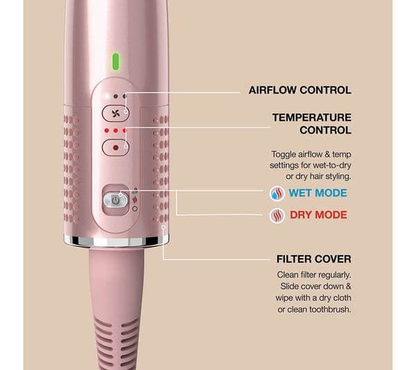 SHARK Glossi HT302UKPK 2-in-1 Hot Tool and Air Glosser - Lychee - Image 9