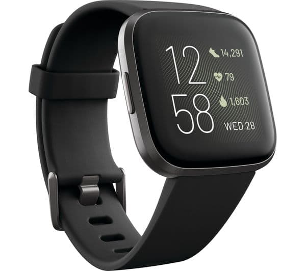 FITBIT Versa 2 Smart Watch with Amazon Alexa - Black & Aluminium