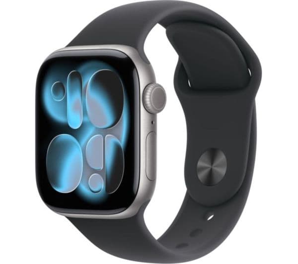Apple Watch Series 11 GPS + Cellular Smartwatch 42mm Space Grey Aluminium with Black Sport Band S/M - Image 1