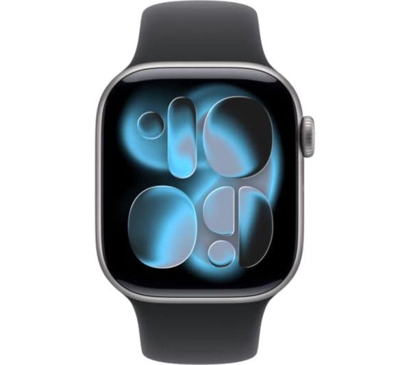 Apple Watch Series 11 GPS + Cellular Smartwatch 42mm Space Grey Aluminium with Black Sport Band S/M - Image 2