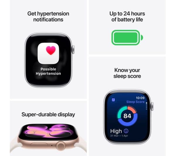 Apple Watch Series 11 GPS + Cellular Smartwatch 42mm Space Grey Aluminium with Black Sport Band S/M - Image 3