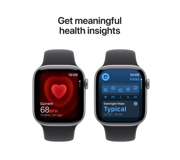 Apple Watch Series 11 GPS + Cellular Smartwatch 42mm Space Grey Aluminium with Black Sport Band S/M - Image 5