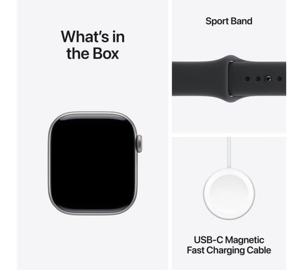 Apple Watch Series 11 GPS + Cellular Smartwatch 42mm Space Grey Aluminium with Black Sport Band S/M - Image 9