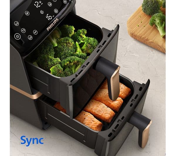Philips 4000 Series NA462/79 Stacked Dual Basket Air Fryer Black & Copper - Image 6