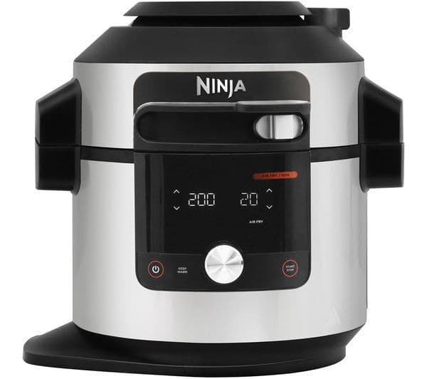 Ninja Foodi MAX 15-in-1 SmartLid OL750UK Multicooker & Air Fryer Stainless Steel & Black