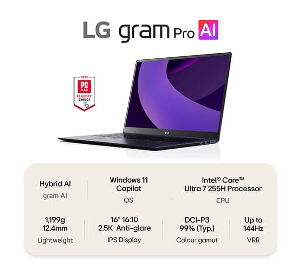 LG gram Pro 16Z90TP Intel Core Ultra 7 1TB Black - Image 2
