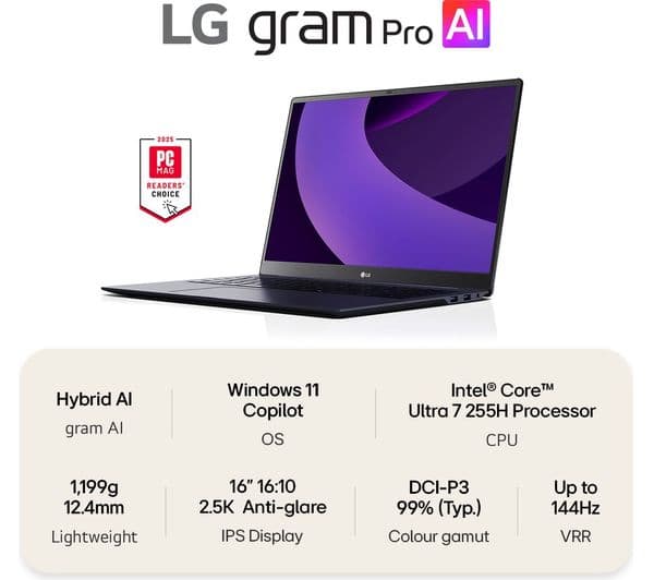 LG gram Pro 16Z90TP Intel Core Ultra 7 1TB Black - Image 4