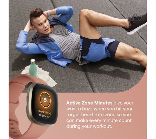 FITBIT Versa 3 Smart Watch with Alexa & Google Assistant - Pink Clay & Soft Gold - Image 4