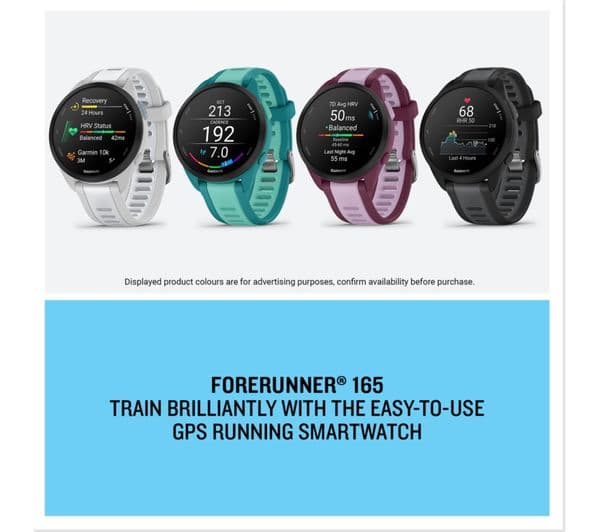 Garmin Forerunner 165 GPS Running Smartwatch 43mm Mist Grey / Whitestone - Image 7