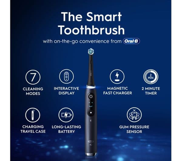 ORAL-B iO 9 Electric Toothbrush & Travel Charging Case - Black Onyx - Image 10