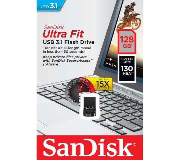SanDisk Ultra Fit 128GB USB 3.1 Black - Image 6