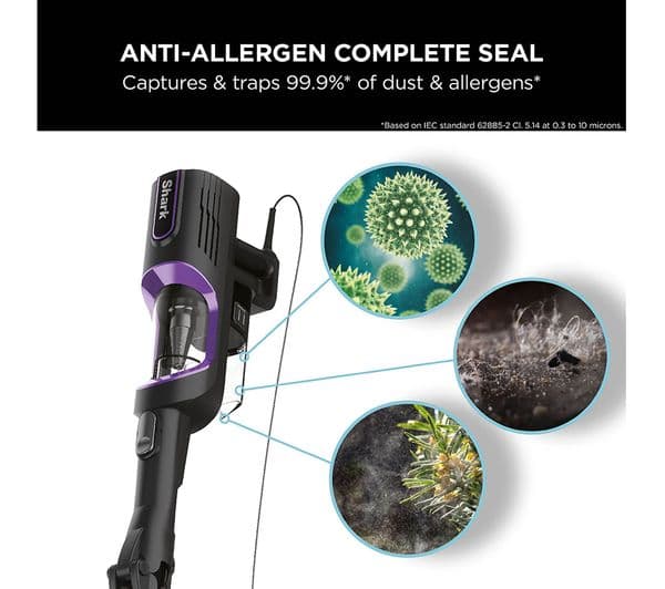 Shark HZ500UK Anti Hair Wrap Bagless Vacuum Cleaner Charcoal Grey & Purple - Image 8