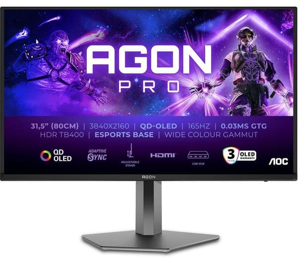 AOC AGON PRO AG326UD 32" 4K OLED Gaming Monitor Black