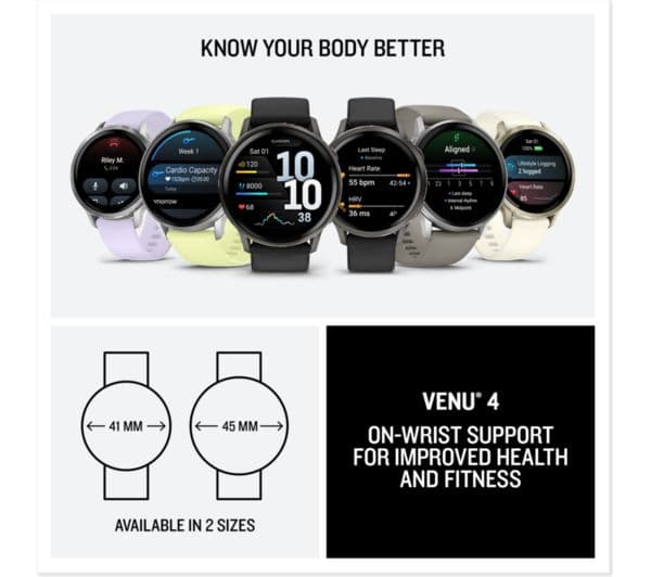 Garmin Venu 4 Smartwatch 41mm Silver - Image 7