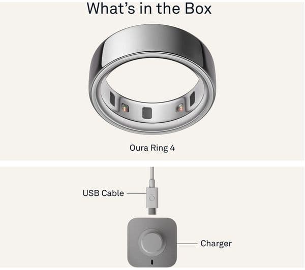 Oura Ring 4 Smart Ring Size 12 Sleep Heart Rate and Fitness Tracker - Silver  - Image 10