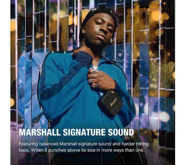 Marshall Willen II Bluetooth Speaker Black & Brass - Image 2