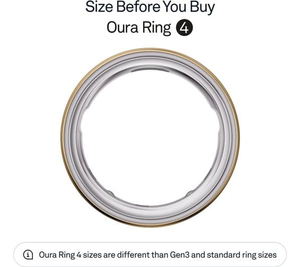 Oura Ring 4 Smart Ring Size 8 Gold - Image 4