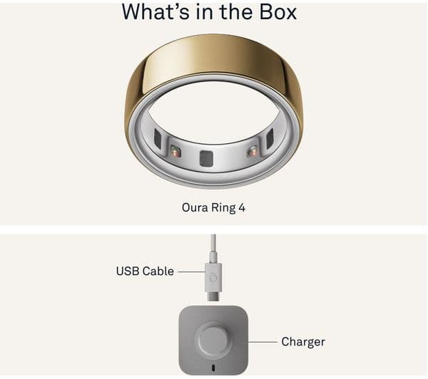 Oura Ring 4 Smart Ring Size 8 Gold - Image 5