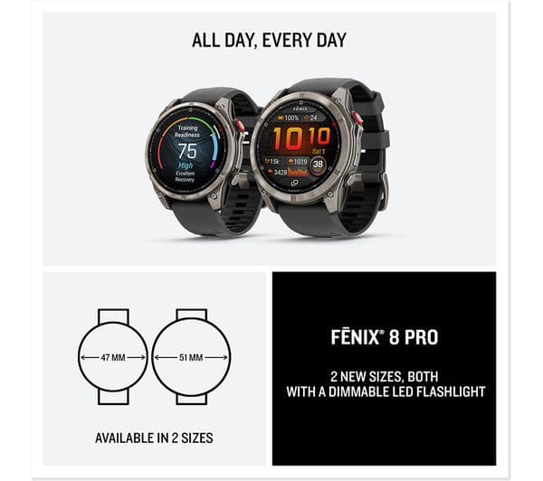 Garmin Fenix 8 Pro AMOLED Smartwatch 51mm Graphite & Black - Image 7