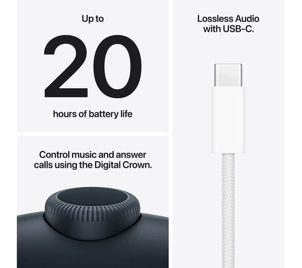 APPLE AirPods Max 2 Wireless Bluetooth Noise-Cancelling Headphones - Midnight - Image 8