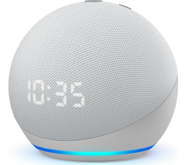 AMAZON Echo Dot (4th Gen) Smart Speaker & Clock with Alexa - Glacier White
