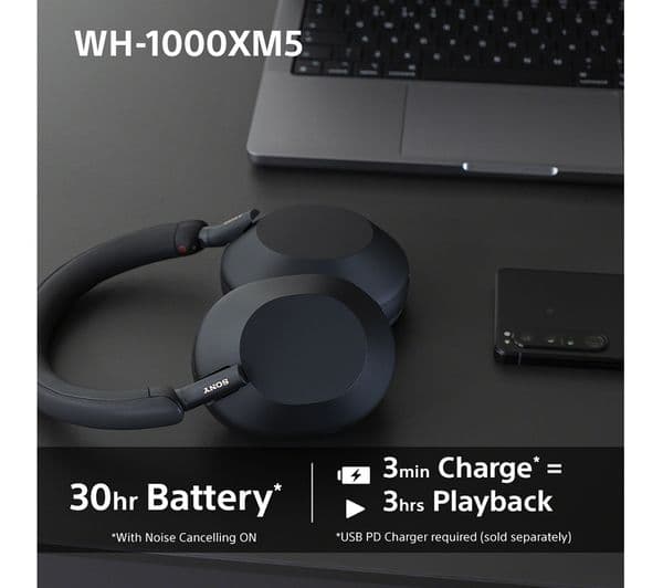 Sony WH-1000XM5 Headphones Black - Image 6