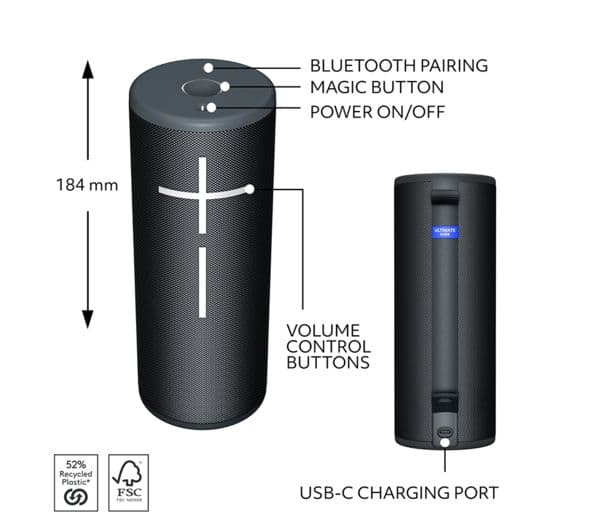 ULTIMATE EARS BOOM 4 Portable Bluetooth Speaker - Black - Image 7