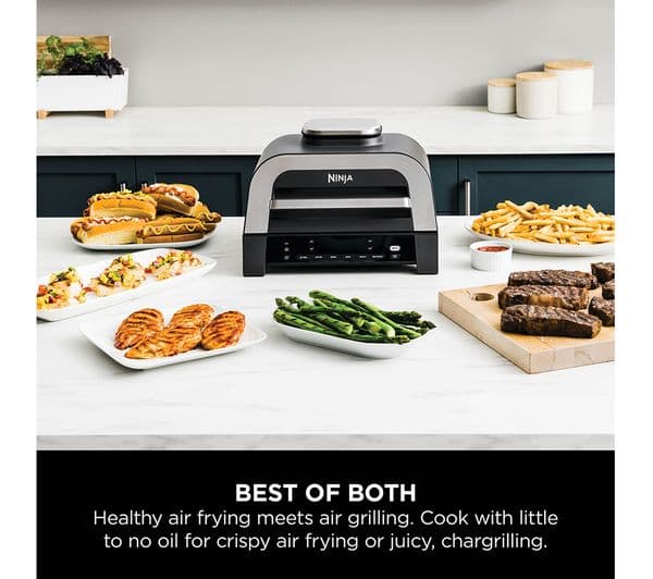 NINJA DG551UK 6-in-1 MAX Indoor Grill & Air Fryer - Grey & Silver - Image 3