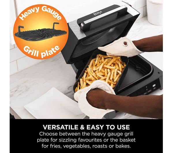 NINJA DG551UK 6-in-1 MAX Indoor Grill & Air Fryer - Grey & Silver - Image 10