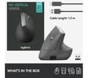 Logitech MX Vertical Ergonomic Wireless Mouse Bluetooth USB Receiver - Grey  thumbnail 10