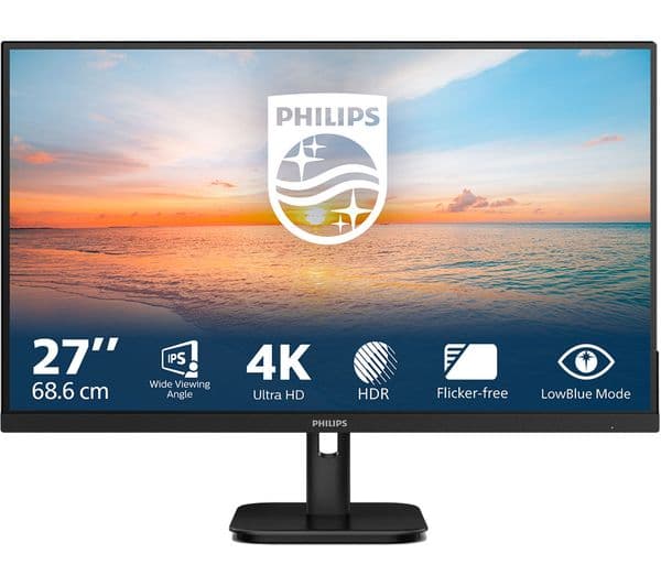 Philips 27E1N1800A 27" 4K IPS Monitor Black - Image 1