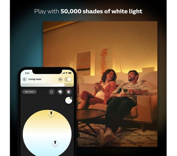 PHILIPS HUE White Ambiance Smart LED Spotlight - GU10, Twin Pack - Image 3