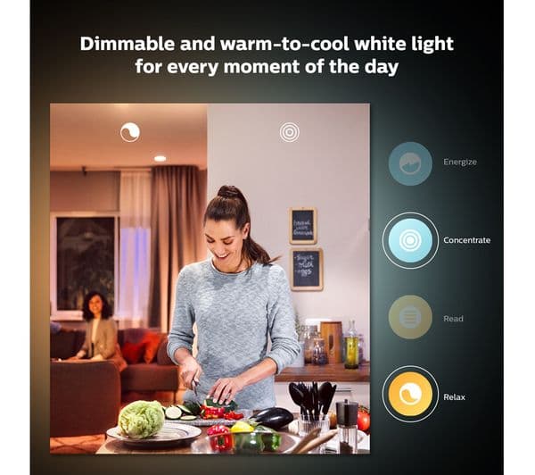 PHILIPS HUE White Ambiance Smart LED Spotlight - GU10, Twin Pack - Image 4