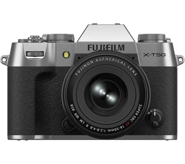 FUJIFILM X-T50 Mirrorless Camera with FUJINON XF 16-50 mm f/2.8-4.8 R LM WR Lens - Silver - Image 1