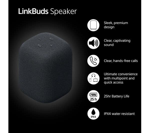 SONY LinkBuds Wireless Bluetooth Portable Speaker - Black - Image 2