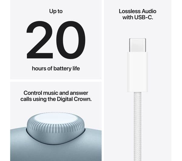 APPLE AirPods Max 2 Wireless Bluetooth Noise-Cancelling Headphones - Blue - Image 8
