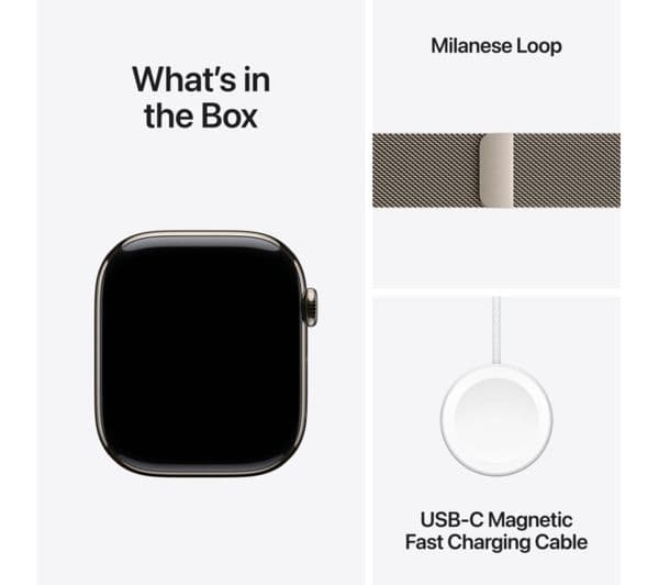 APPLE Watch Series 11 Cellular - 46 mm Natural Titanium Case with Natural Milanese Loop, M/L - Image 9